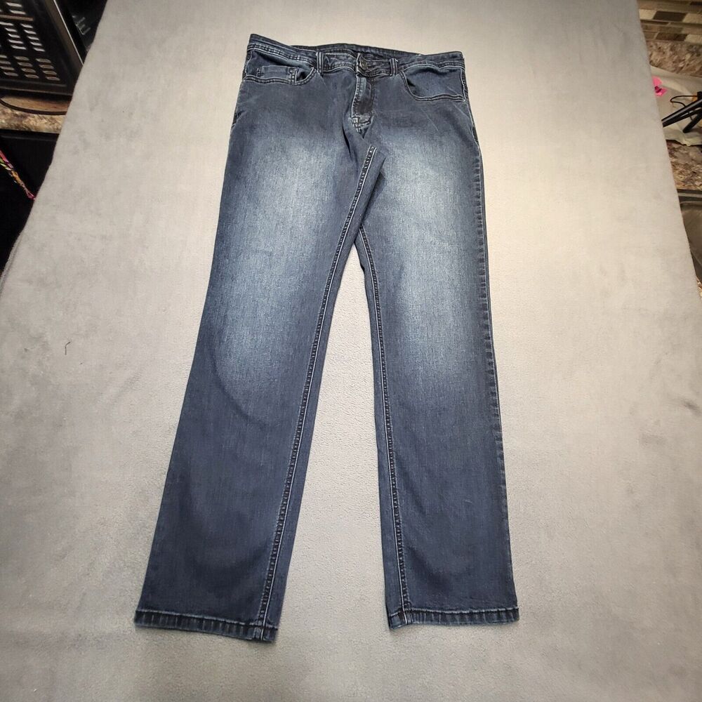 Buffalo David Bitton Jeans Mens 36x31 Blue Axel Slim Stretch Denim Distressed